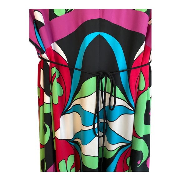 Nicole by Nicole Miller Retro Groovy Colorful V-Neck Bell Sleeve Dress Size 16 - Picture 11 of 14